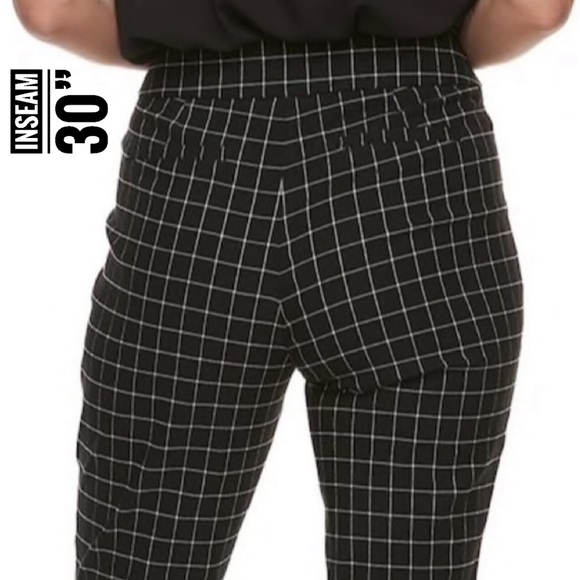 Elle Pants - Women’s ELLE Pull On Black Grid Skinny Jeans